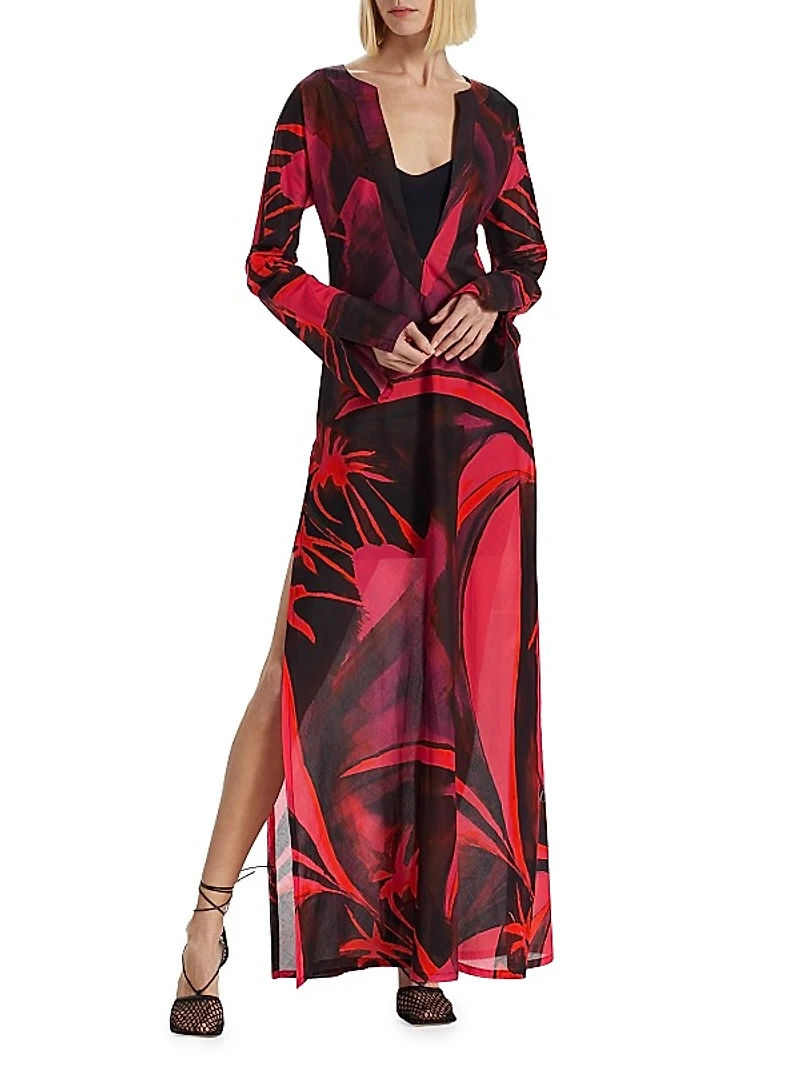 Tropical Print Maxi Dress