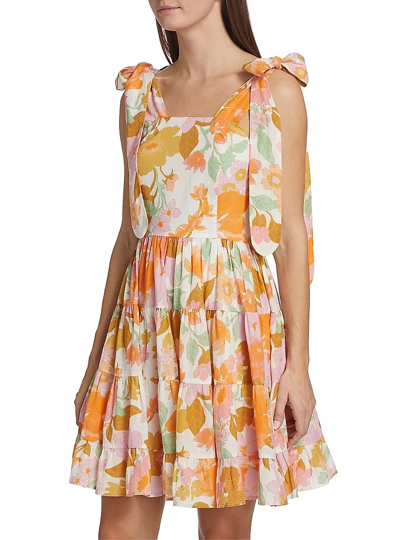 Kiara Floral Cotton Mini Dress