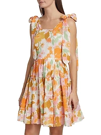 Kiara Floral Cotton Mini Dress