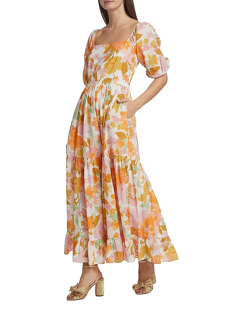 Manon Floral Cotton Maxi Dress
