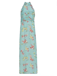 Floral Halter Neck Maxi Dress