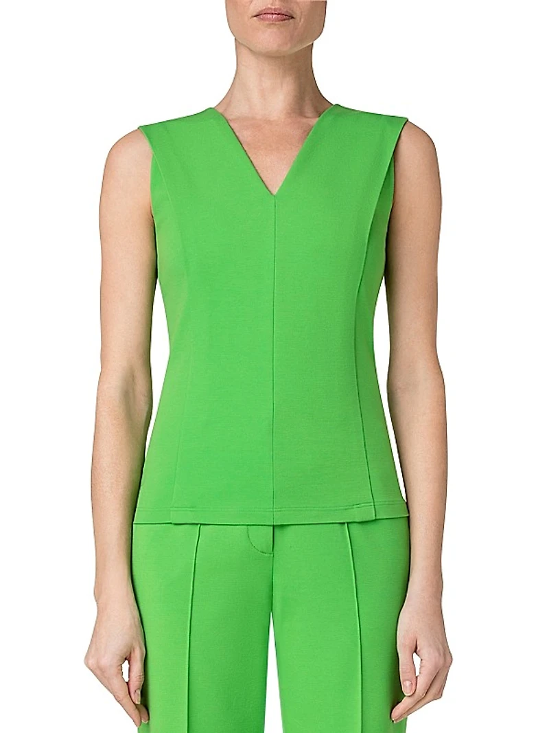 V-Neck Pleated Top