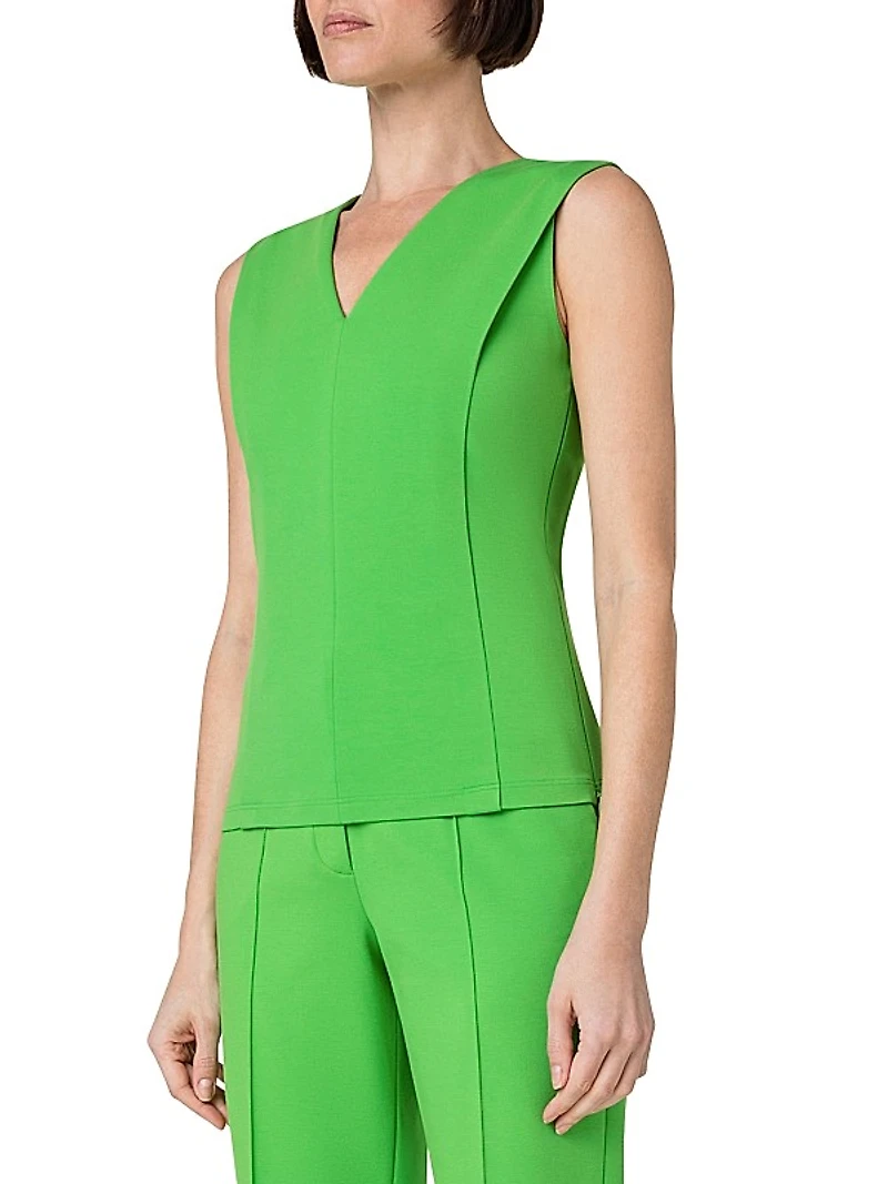 V-Neck Pleated Top
