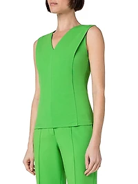 V-Neck Pleated Top