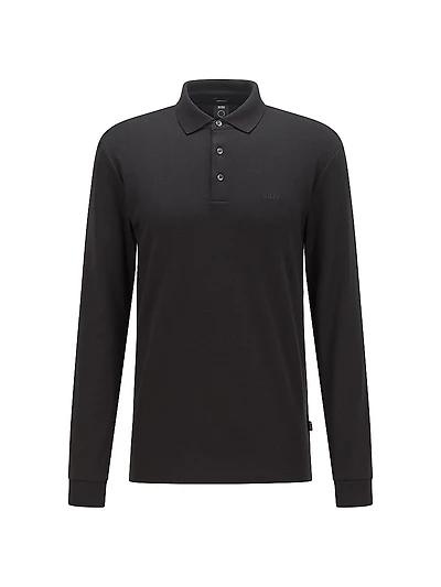 Interlock-Cotton Polo Shirt with Embroidered Logo