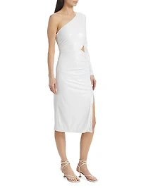 Christie One-Shoulder Metallic Dress