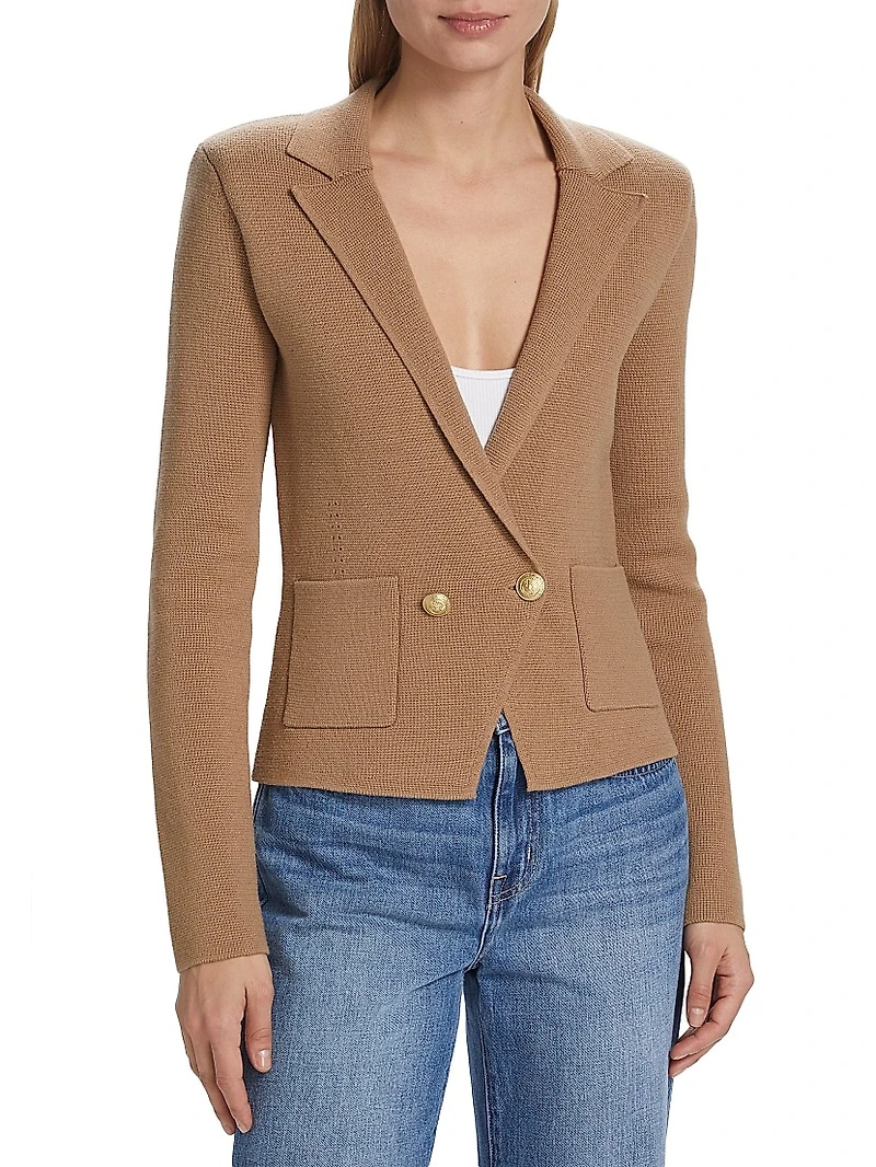 Sofia Knit Double-Breasted Blazer