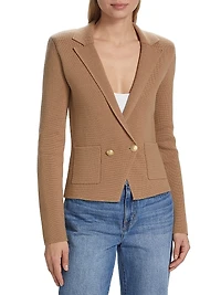 Sofia Knit Double-Breasted Blazer
