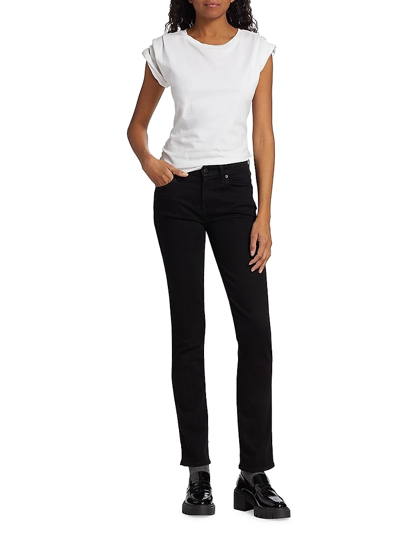 Kimmie Mid-Rise Straight-Leg Jeans