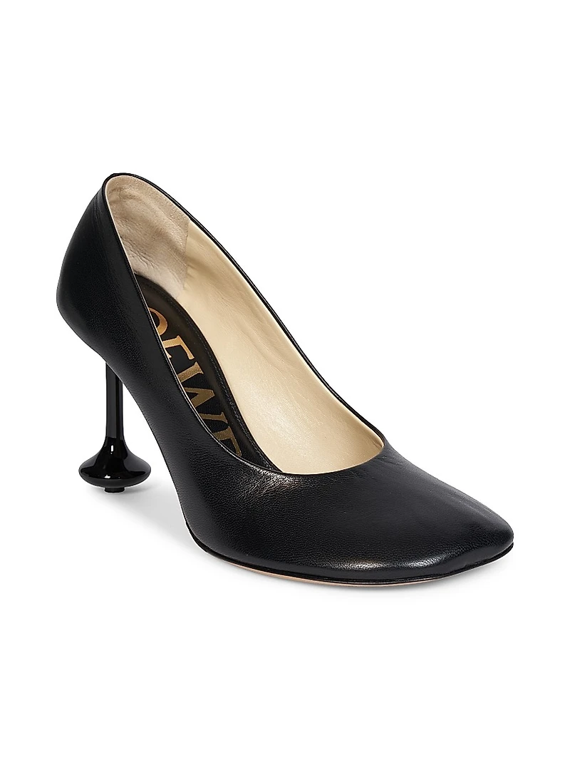 Toy 90MM Square-Toe Leather Pumps