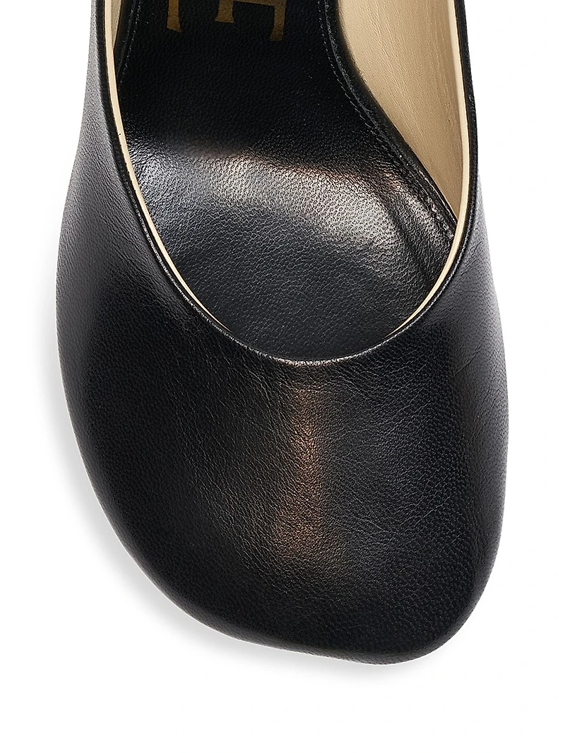 Toy 90MM Square-Toe Leather Pumps