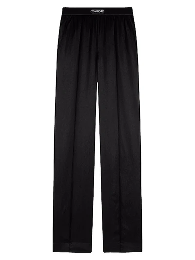 Silk-Blend Logo Pants