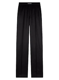 Silk-Blend Logo Pants