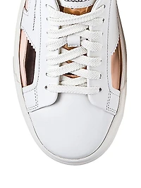 Metallic Leather Low-Top Sneakers