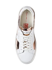 Metallic Leather Low-Top Sneakers