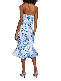 Stephanie Floral Bow Midi-Dress