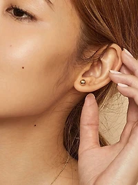 14K White Solid Gold Have A Ball Studs