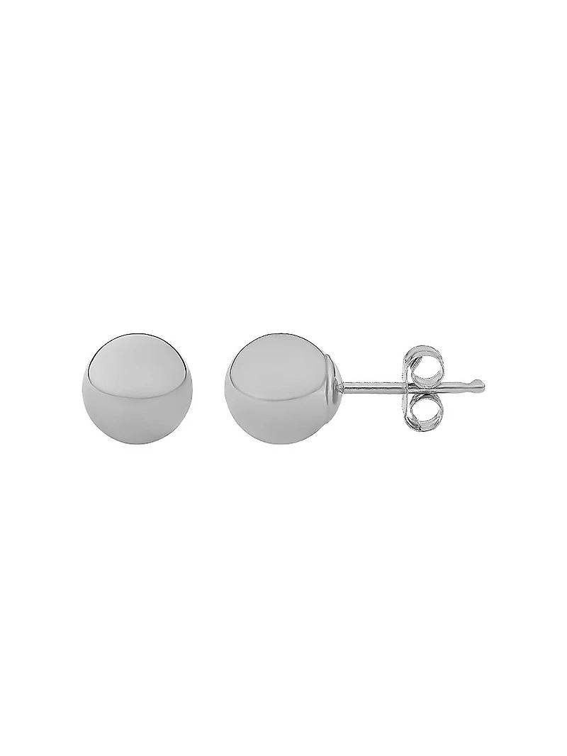 14K White Solid Gold Have A Ball Studs