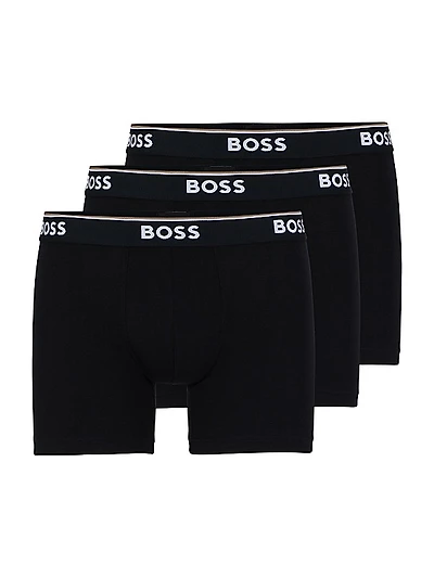 Three-Pack Of Stretch-Cotton Boxer Briefs With Logos