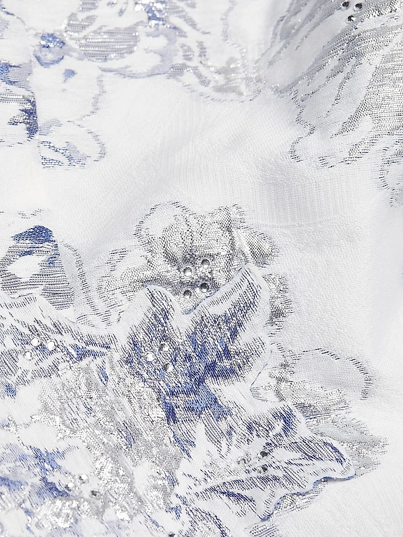 Strapless Floral Jacquard Mermaid Gown