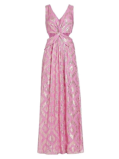Irene Metallic Floor-Length Gown
