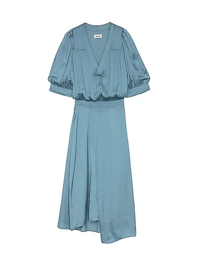 Ralia Satin Wrap Midi-Dress