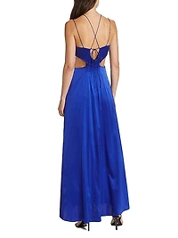 Cut-Out Silk-Blend Maxi Dress