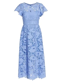 Chiffon Lace Midi-Dress