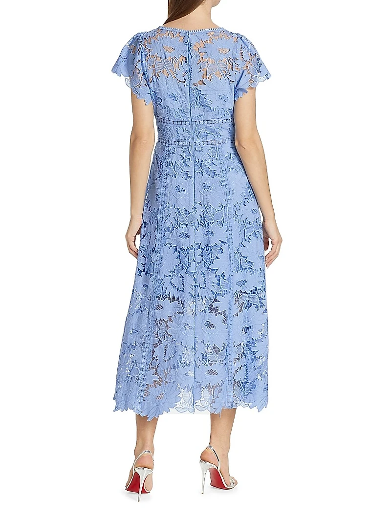 Chiffon Lace Midi-Dress