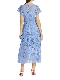 Chiffon Lace Midi-Dress