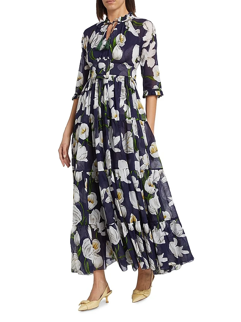 Eden Tiered Belted Maxi Dress