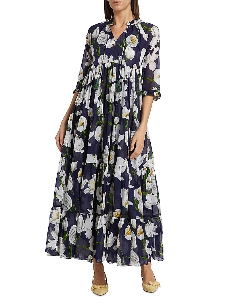 Eden Tiered Belted Maxi Dress