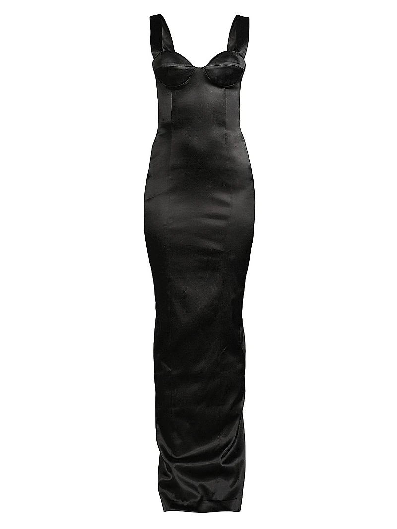 Palmela Sleeveless Satin Gown