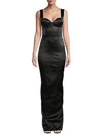 Palmela Sleeveless Satin Gown