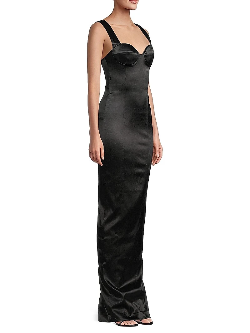 Palmela Sleeveless Satin Gown
