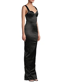Palmela Sleeveless Satin Gown