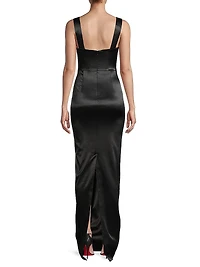 Palmela Sleeveless Satin Gown
