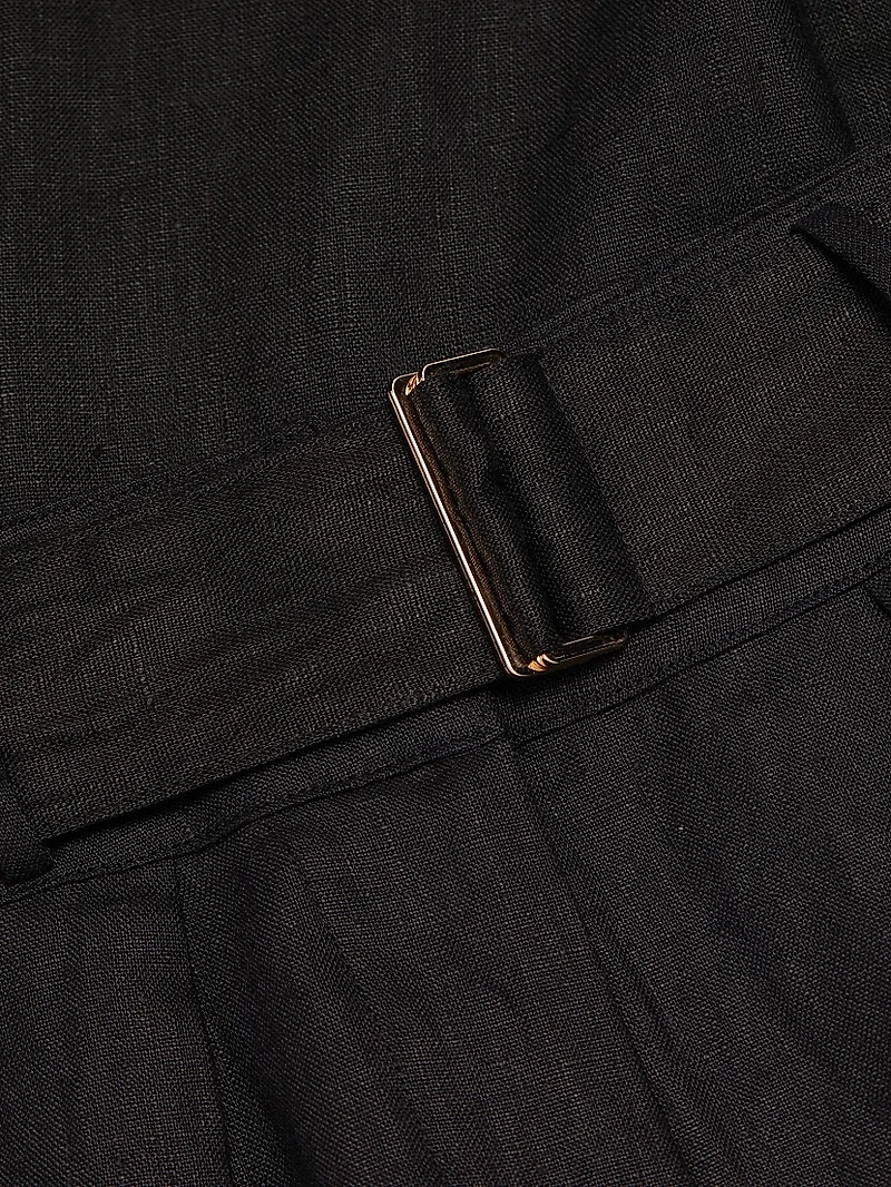 Zinna Belted Linen Shorts