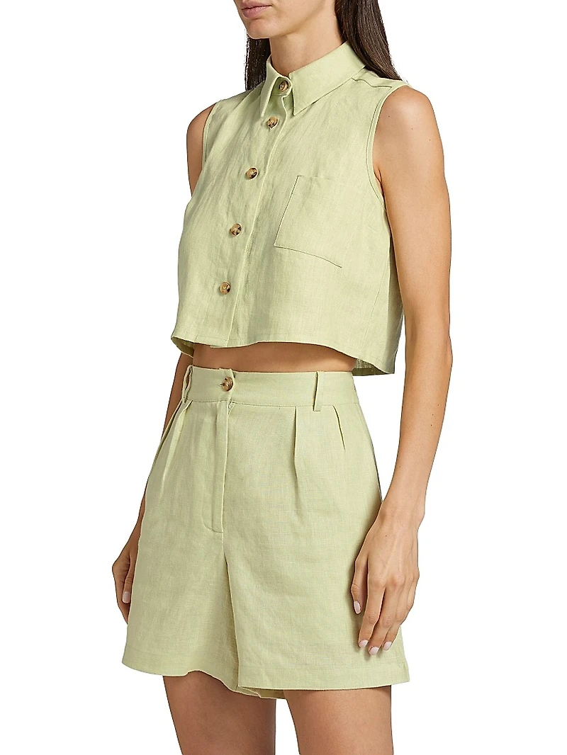 Katja Sleeveless Cropped Shirt
