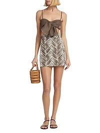 Maeve Printed Wrap Miniskirt