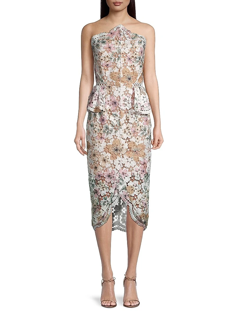 Times Peplum Lace Midi-Dress