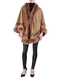 Embroidered Wool and Cashmere Cape