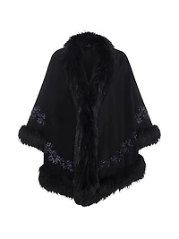 Embroidered Wool and Cashmere Cape