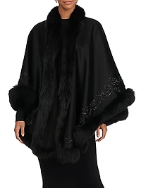 Embroidered Wool and Cashmere Cape