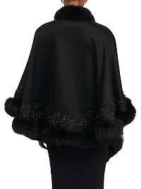 Embroidered Wool and Cashmere Cape