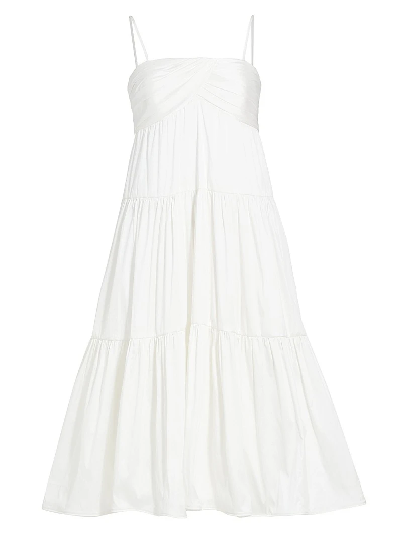 Satin Trapeze Midi-Dress