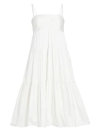 Satin Trapeze Midi-Dress