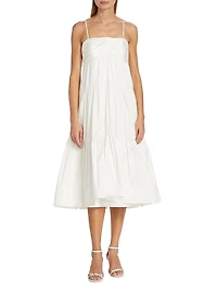 Satin Trapeze Midi-Dress