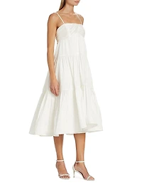 Satin Trapeze Midi-Dress