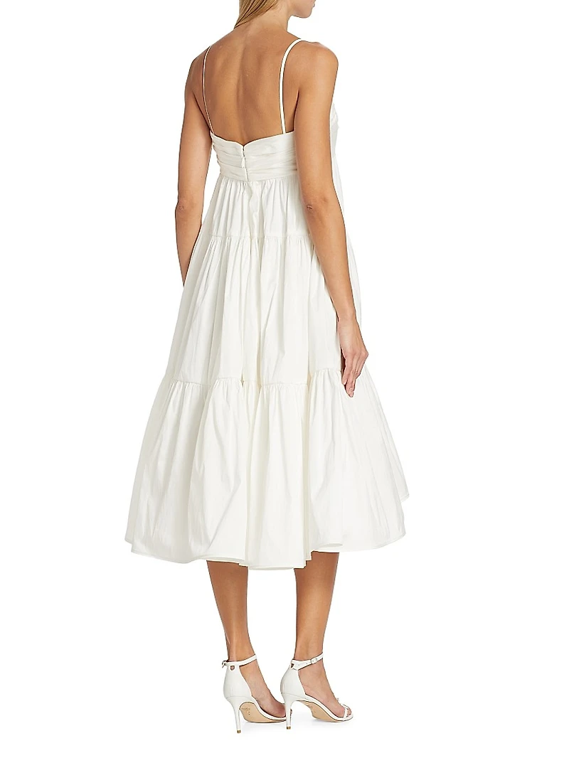 Satin Trapeze Midi-Dress